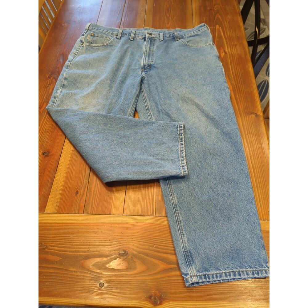 Carhartt Mens Jeans Size 46x30 Traditional Fit Straight Leg Blue‎ Denim Workwear